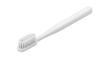 White toothbrush isolated on transparent background, a simple and essential tool for maintaining oral hygiene and dental care, promoting a healthy and clean mouth