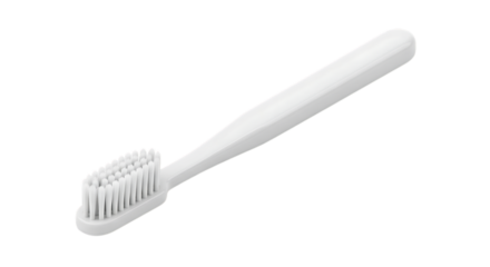 White toothbrush isolated on transparent background, a simple and essential tool for maintaining oral hygiene and dental care, promoting a healthy and clean mouth