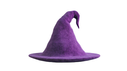 3D rendering of plush witch’s hat with soft fabric texture on white background
