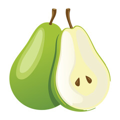 Fresh Organic Ripe Pears Healthy Food - Vector Illustration