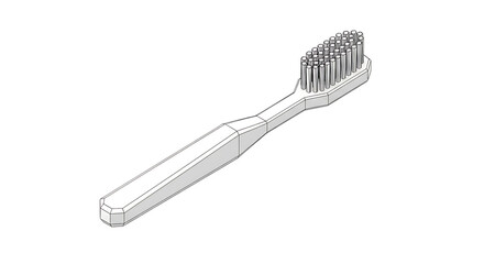 White toothbrush isolated on transparent background, a dental hygiene tool for oral care, featuring bristles and a plastic handle for daily use
