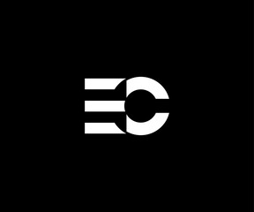 letter ec bold modern clean logo