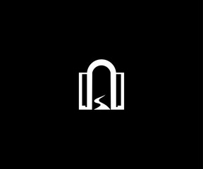 letter see beach path minimal clean logo