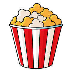 Red and white striped popcorn kernel vector illustration