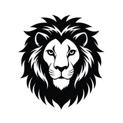 Majestic Lion Head Silhouette: A striking and bold silhouette of a lion's head, conveying strength and regality, ready for visual representation of powerful concepts and ideas.