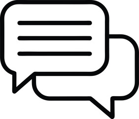 chat or message outline icon on white background