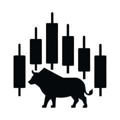 Bullish market trend with candlestick chart bear finance