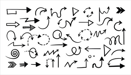 Diverse Hand Drawn Arrow Collection direction pointer