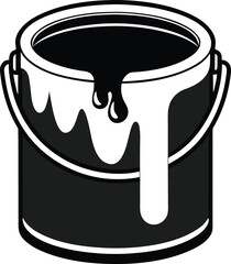 Paint Bucket silhouetteVector Icon on white background