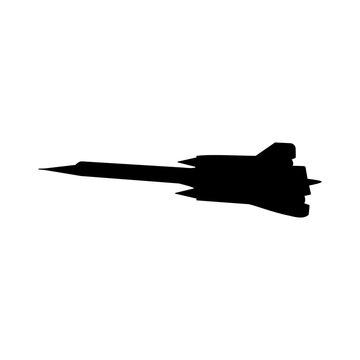 Plane Silloutte United States Air Force Blackbird SR-71. Simple vector design. Black and white.