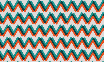 Teal orange and dark teal chevron pattern geometric