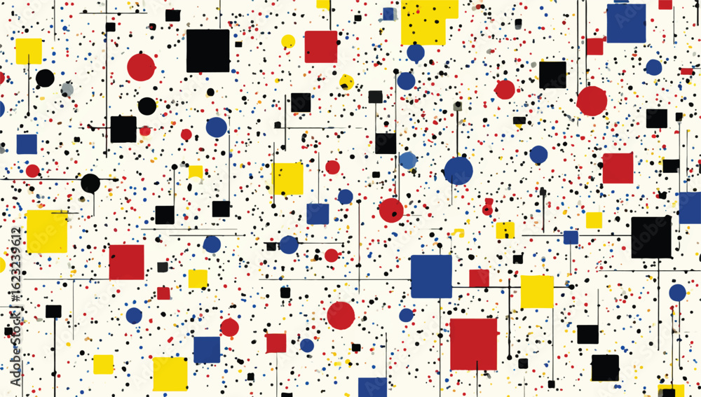Poster abstract geometric composition with squares circles and lines modern artistic background for creativ