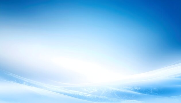 Gradient blue and white abstract background with subtle wavy patterns.