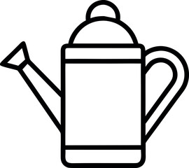 Fototapeta premium watering can line art icon vector illustration 