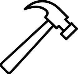 Hammer line art vector icon
