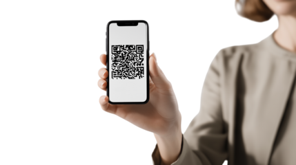 Smartphone Displaying QR Code for Digital Access