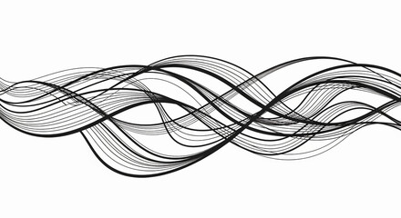 Elegant black flowing lines create a dynamic abstract background, perfect for modern branding, web design, or artistic projects, conveying movement and sophistication with its minimalist style