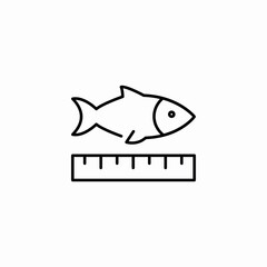 fish size measuring icon sign vector