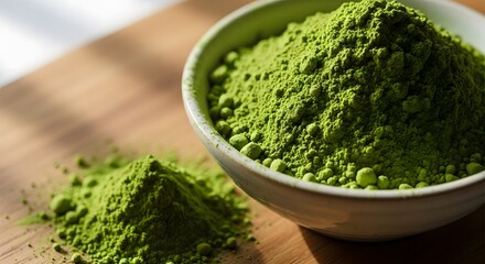 bowl of fresh matcha or greentea