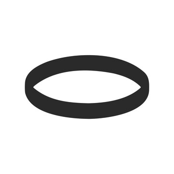 Simple black oval shape on white background
