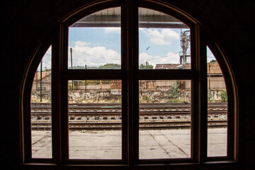 ventana de estación de tren