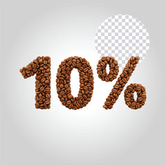 word coffee made of beans