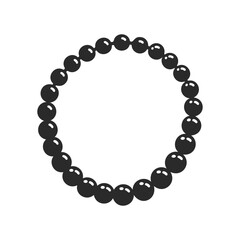 Fototapeta premium Black pearl bead bracelet on white background