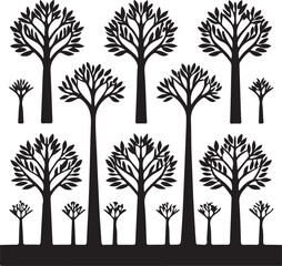 Obraz premium Stylized Forest Silhouette Pattern Illustration