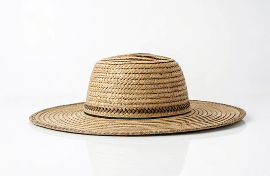 Traditional Andorran Shepherd Straw Hat Beige Brown Woven - Powered by Adobe