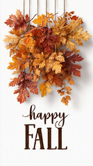 An elegant autumn card mockup featuring vintage leaf motifs and serifs, creating a dynamic, floating effect. Perfect for luxury branding or nostalgic autumn promotions. The composition looks light, cl