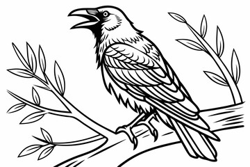 coloring page line art the weaverbird black vector