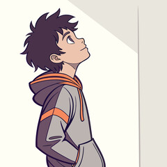 Stylized Vector Illustrations of Boys in Urban and Casual Outfits in Various Poses and Expressions
