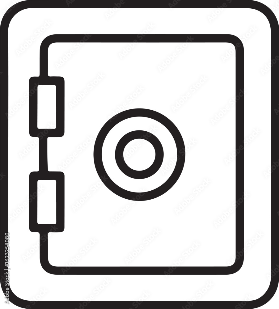 Aufkleber simple line art icon of a secure safe with a circular dial