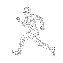 Fototapeta premium Abstract Geometric Man Running Line Art Illustrating Fitness and Athleticism with Dynamic Motion
