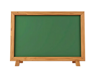Green Chalkboard with wooden frame: a clean, empty chalkboard, framed by natural wood, stands ready to capture thoughts, ideas, and lessons. It's a symbol of learning and creativity.