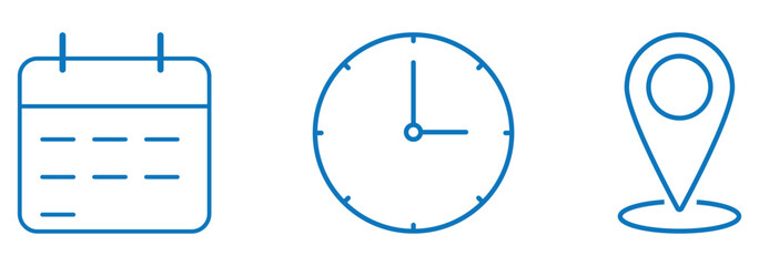 Address. time, and date icon vector. location, calendar and clock icon. vector illustration. EPS 10