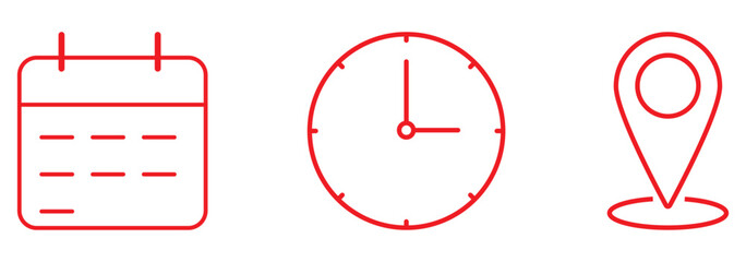 Address. time, and date icon vector. location, calendar and clock icon. vector illustration. EPS 10