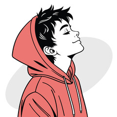 Stylized Vector Illustrations of Boys in Urban and Casual Outfits in Various Poses and Expressions