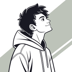 Stylized Vector Illustrations of Boys in Urban and Casual Outfits in Various Poses and Expressions