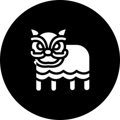 Lion Dance Vector Icon Design