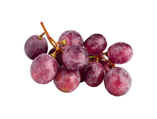 Bunch of fresh red grapes isolated on white background