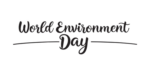 Elegant World Environment Day Text Design for Environmental Awareness Campaigns and Eco Friendly Initiatives with Calligraphic Font