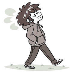 Stylized Vector Illustrations of Boys in Urban and Casual Outfits in Various Poses and Expressions