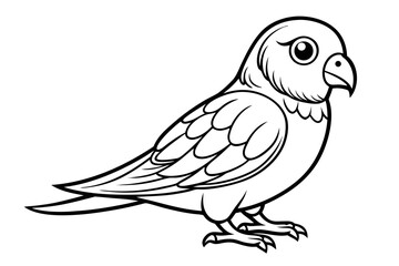 Obraz premium coloring page line art the lovebird black vector