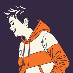 Stylized Vector Illustrations of Boys in Urban and Casual Outfits in Various Poses and Expressions