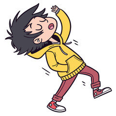 Stylized Vector Illustrations of Boys in Urban and Casual Outfits in Various Poses and Expressions