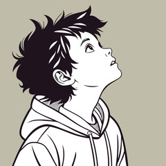 Stylized Vector Illustrations of Boys in Urban and Casual Outfits in Various Poses and Expressions