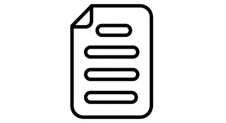 Fototapeta premium Document Icon Simple List Graphic