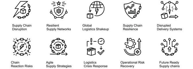 Supply Chain Disruption banner web icon vector illustration