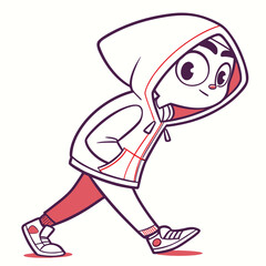 Stylized Vector Illustrations of Boys in Urban and Casual Outfits in Various Poses and Expressions